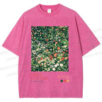 Unisex Yayoi Kusama Flower Printed Washed Tee