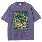Unisex Yayoi Kusama Flower Printed Washed Tee