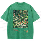Unisex Yayoi Kusama Flower Printed Washed Tee