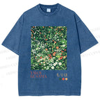 Unisex Yayoi Kusama Flower Printed Washed Tee
