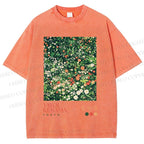 Unisex Yayoi Kusama Flower Printed Washed Tee