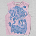 Unisex Two Striped Tigers Printed Tank Top