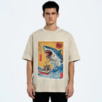 Ukiyoe Shark Japan Washed T-Shirt