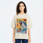 Ukiyoe Shark Japan Washed T-Shirt