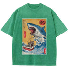 Ukiyoe Shark Japan Washed T-Shirt