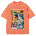 Ukiyoe Shark Japan Washed T-Shirt