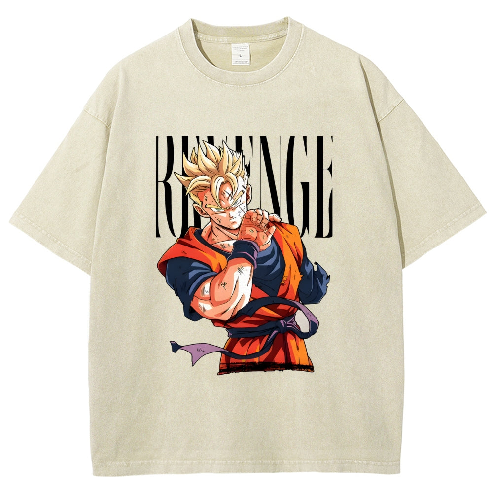 Unisex Dragon Ball Z Gohan Printed Washed Tee