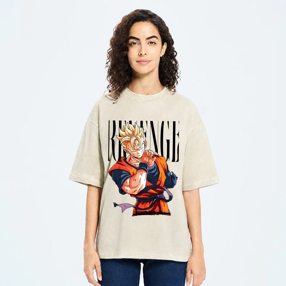 Unisex Dragon Ball Z Gohan Printed Washed Tee