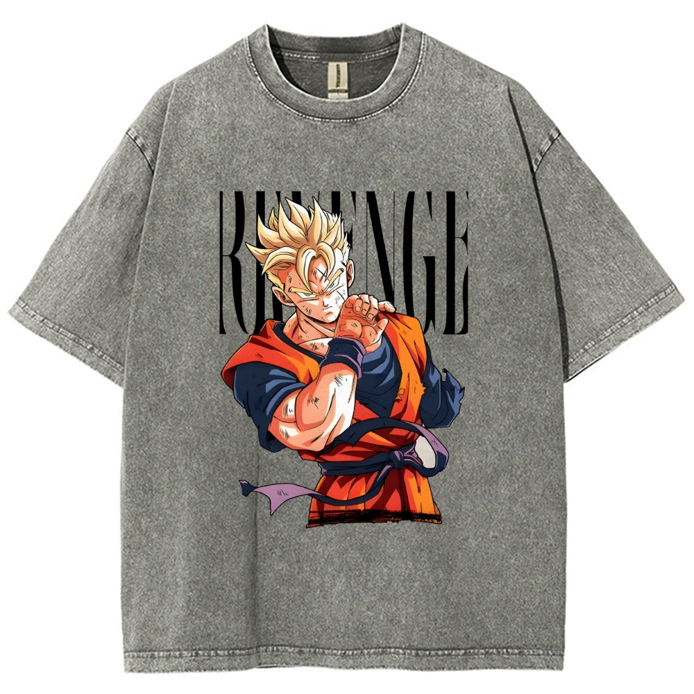 Unisex Dragon Ball Z Gohan Printed Washed Tee