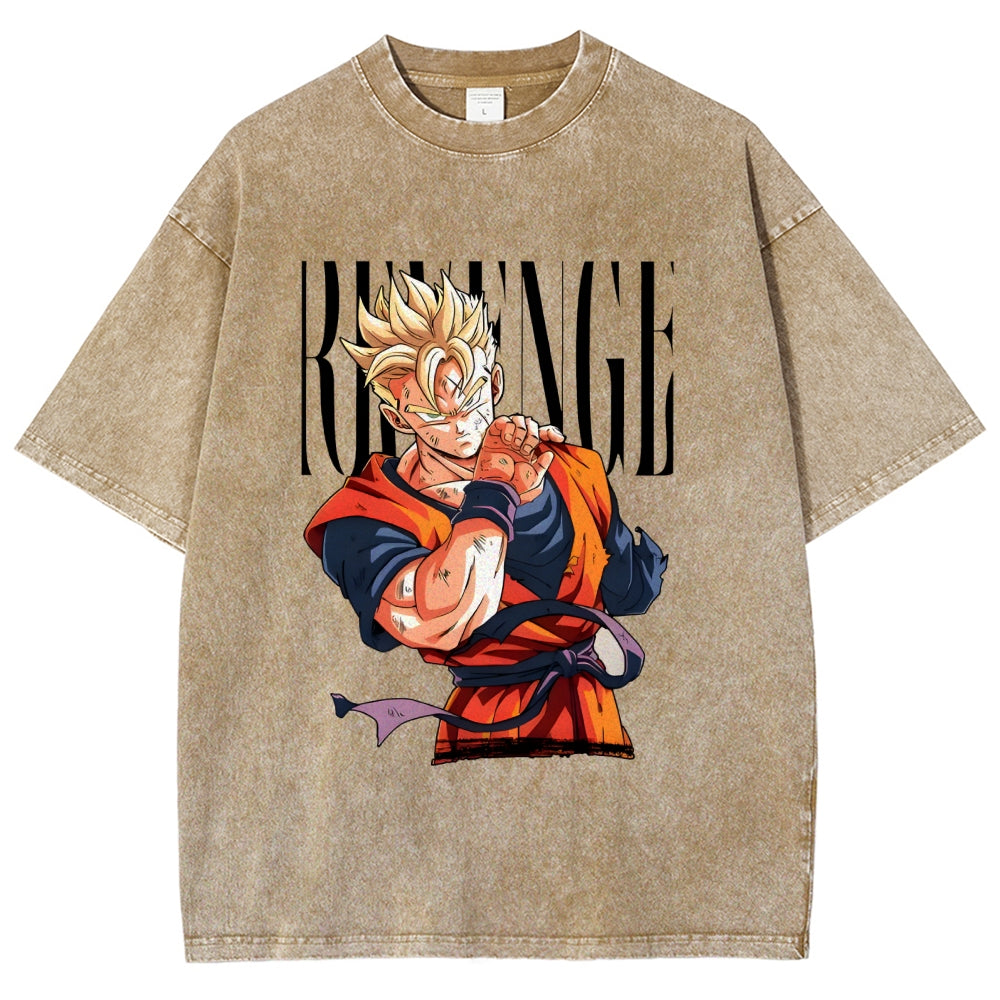 Unisex Dragon Ball Z Gohan Printed Washed Tee
