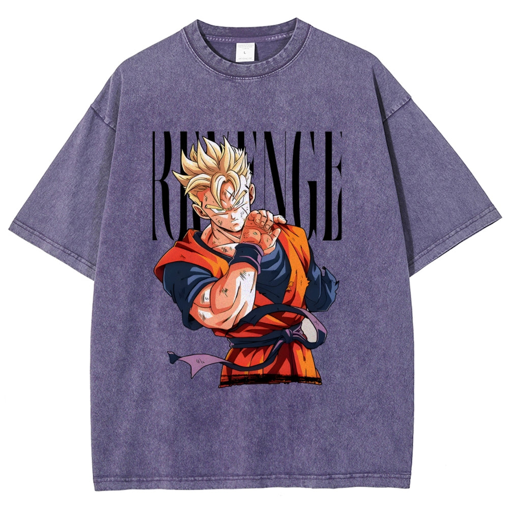 Unisex Dragon Ball Z Gohan Printed Washed Tee