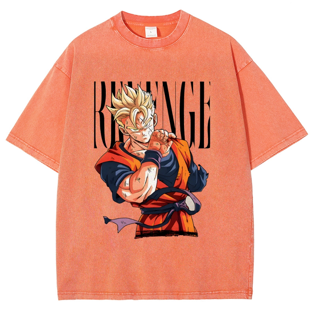 Unisex Dragon Ball Z Gohan Printed Washed Tee
