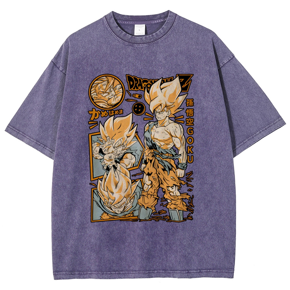 Unisex Dragon Ball Goku Printed Washed Tee