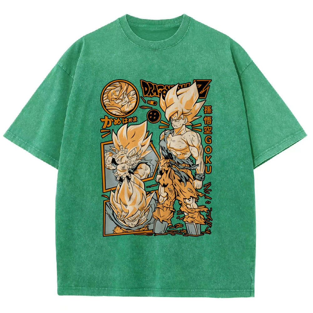 Unisex Dragon Ball Goku Printed Washed Tee