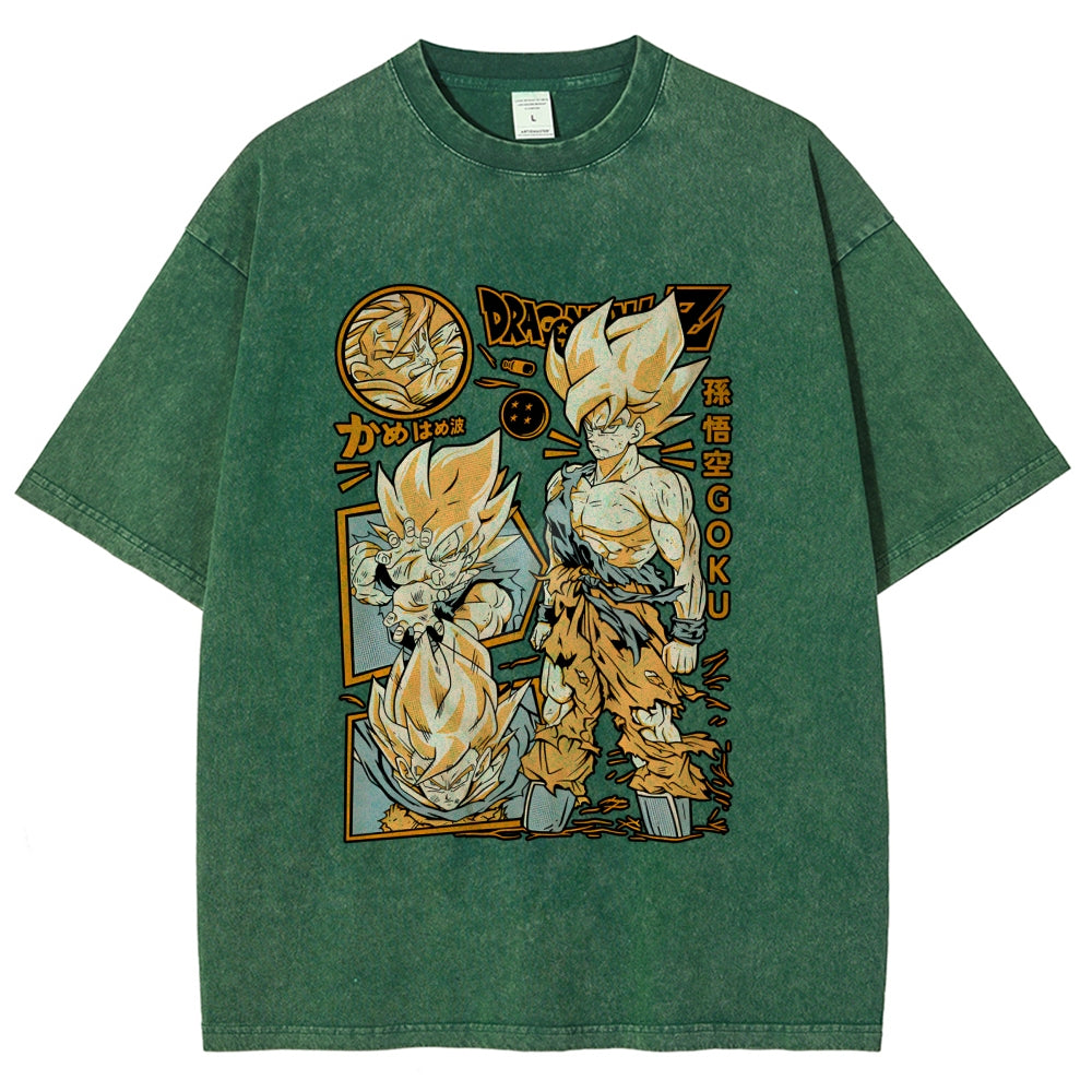 Unisex Dragon Ball Goku Printed Washed Tee