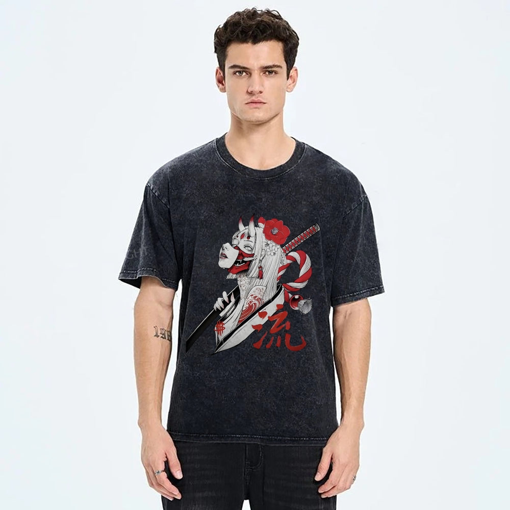 Japanese Design Vintage Washed T-Shirt