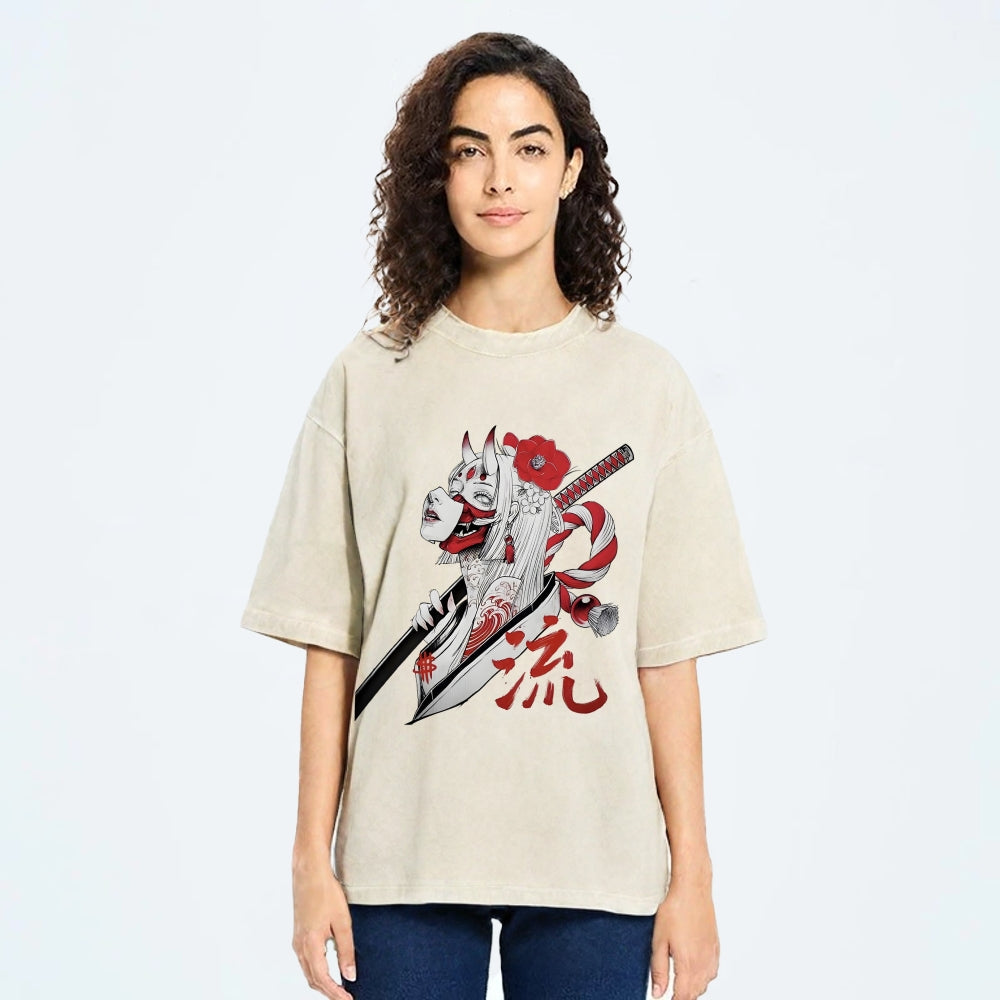 Japanese Design Vintage Washed T-Shirt