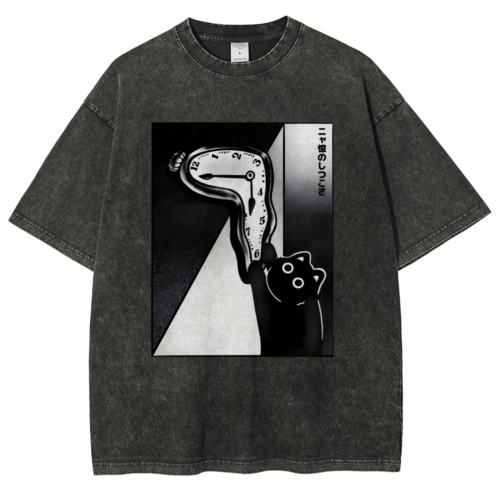 Unisex The Purrsistence Of Meowmory Printed Washed Tee