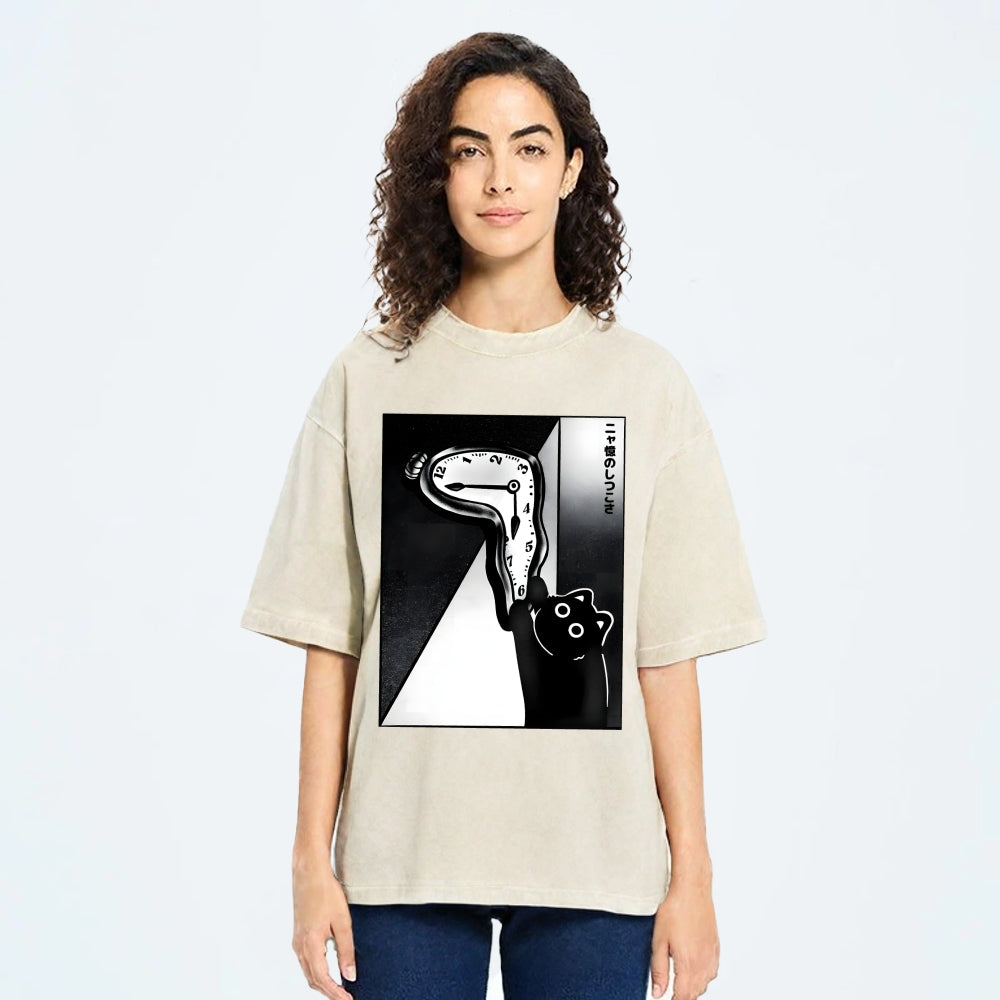 Unisex The Purrsistence Of Meowmory Printed Washed Tee