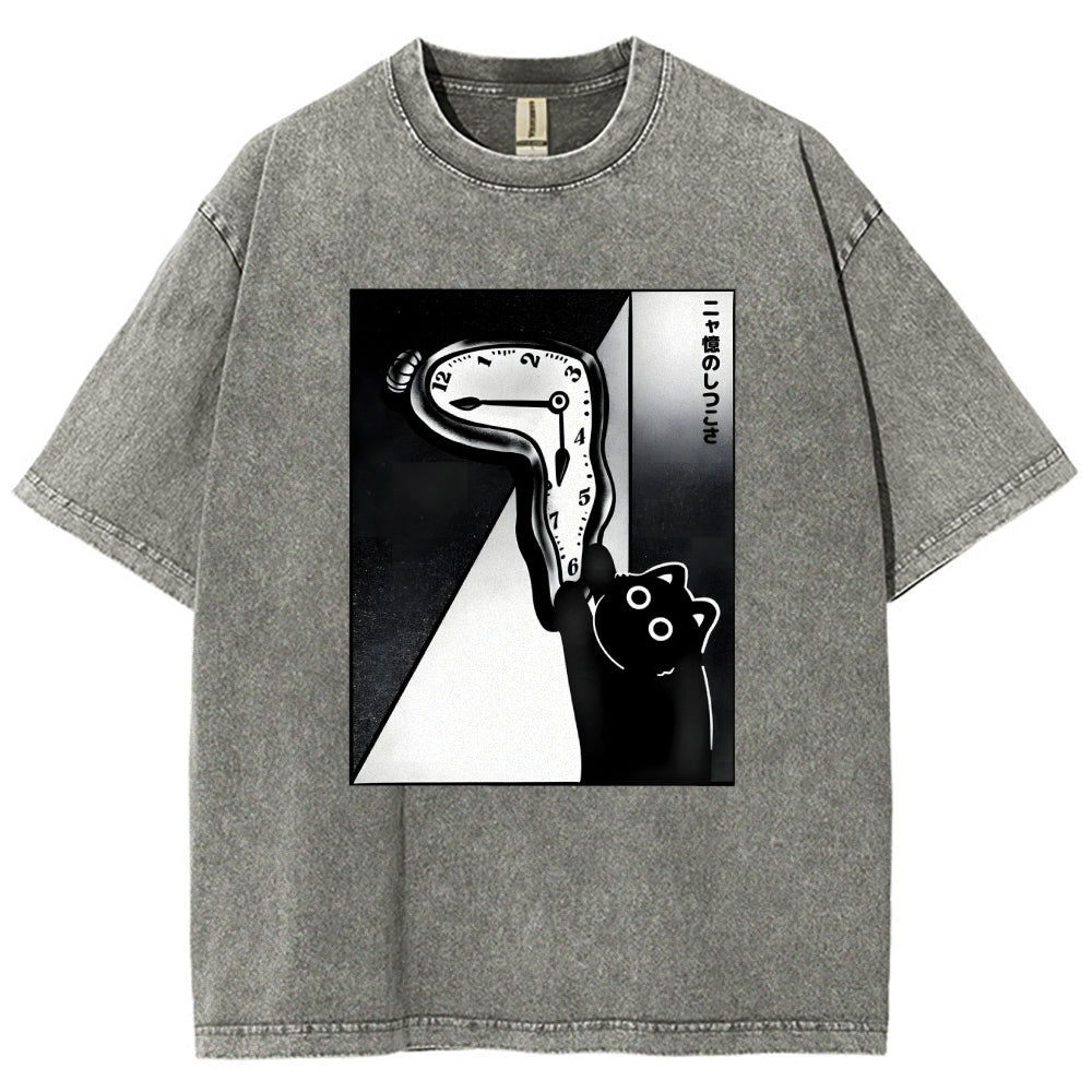 Unisex The Purrsistence Of Meowmory Printed Washed Tee