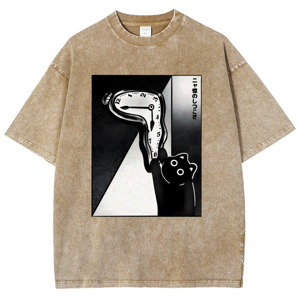 Unisex The Purrsistence Of Meowmory Printed Washed Tee