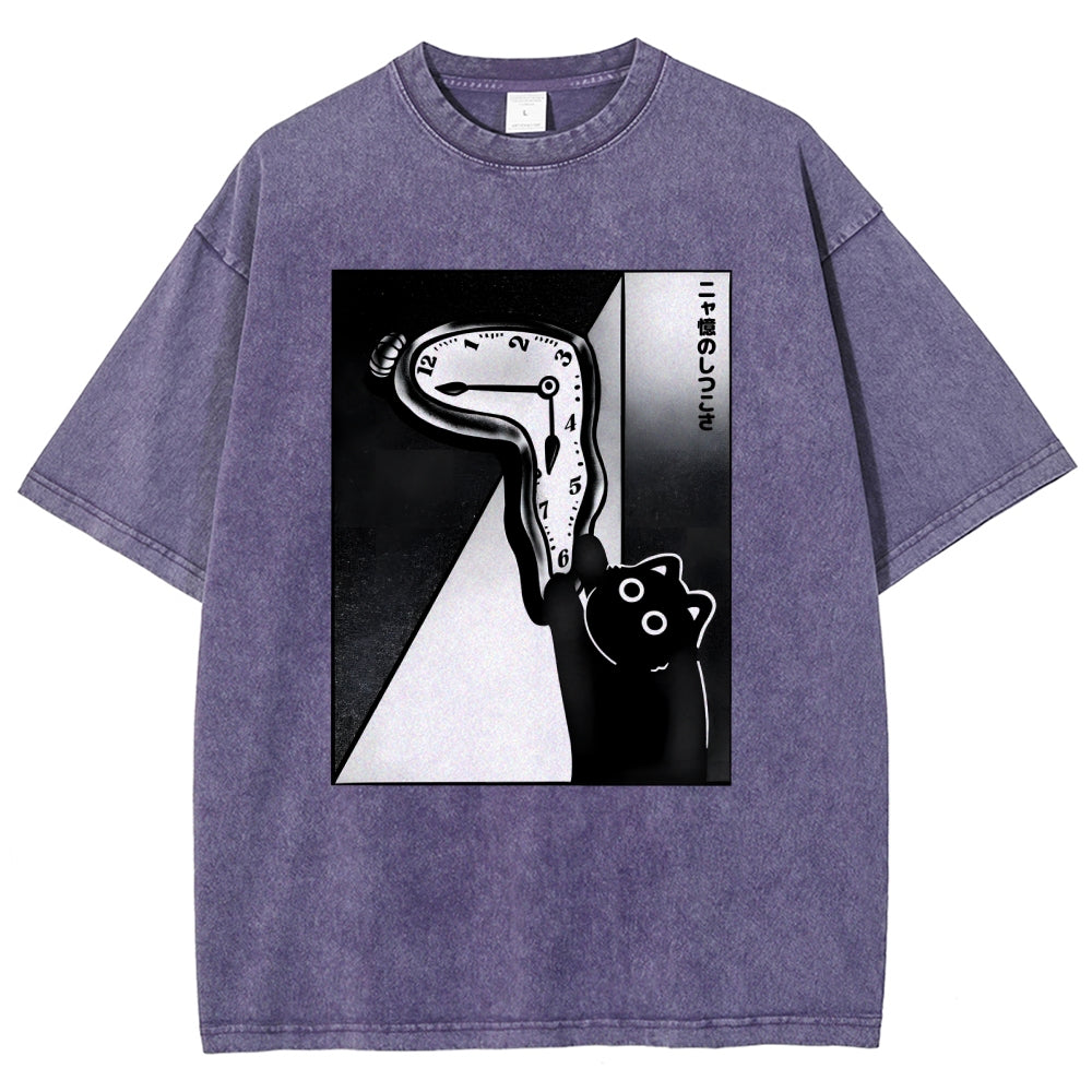 Unisex The Purrsistence Of Meowmory Printed Washed Tee