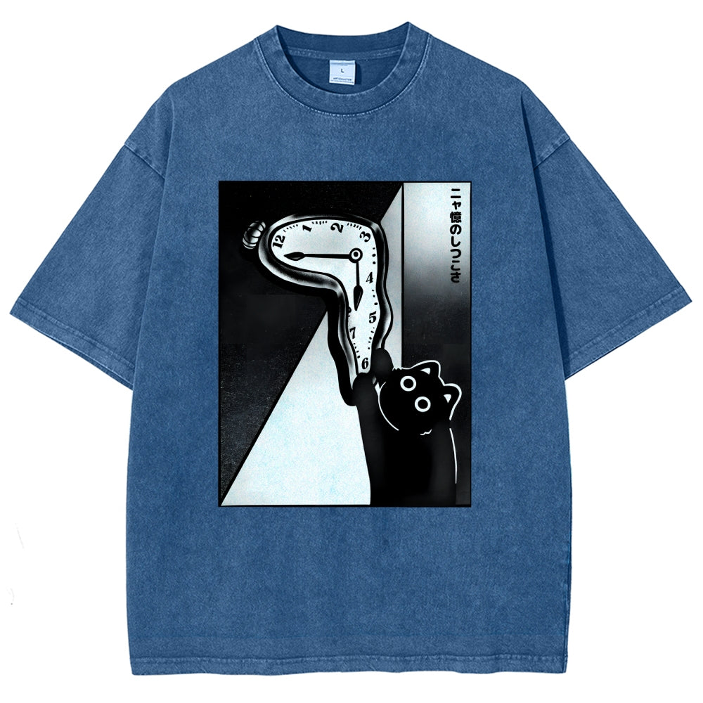Unisex The Purrsistence Of Meowmory Printed Washed Tee