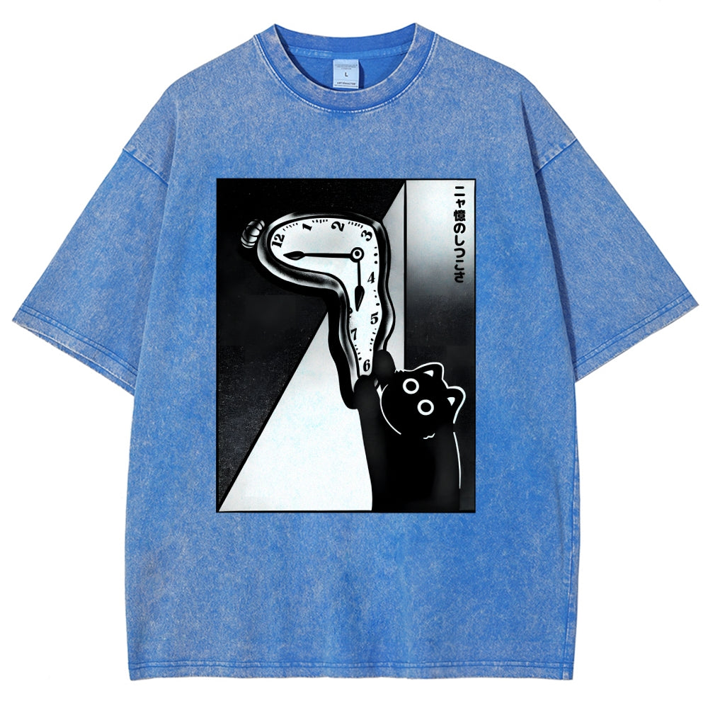 Unisex The Purrsistence Of Meowmory Printed Washed Tee
