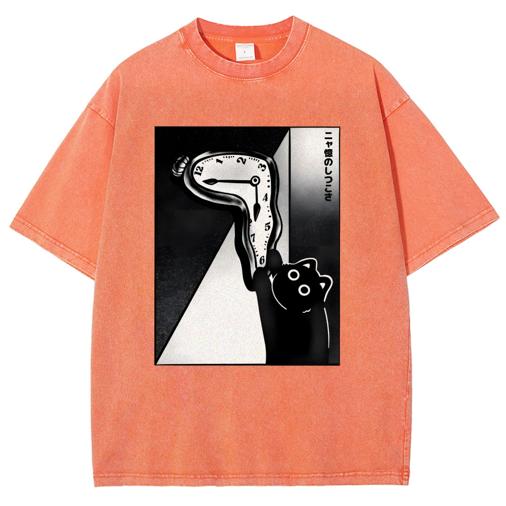 Unisex The Purrsistence Of Meowmory Printed Washed Tee