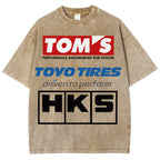 Tom's, Toyo Tires, HKS Vintage Wash Japanese Design T-Shirt
