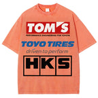 Tom's, Toyo Tires, HKS Vintage Wash Japanese Design T-Shirt