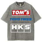 Tom's, Toyo Tires, HKS Vintage Wash Japanese Design T-Shirt
