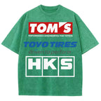 Tom's, Toyo Tires, HKS Vintage Wash Japanese Design T-Shirt
