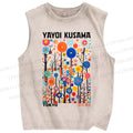 Unisex Yayoi Kusama Forest Printed Washed Tank Top