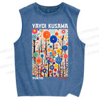 Unisex Yayoi Kusama Forest Printed Washed Tank Top