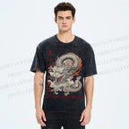 Unisex The Great Dragon Printed Washed Tee