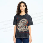Unisex The Great Dragon Printed Washed Tee