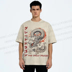 Unisex The Great Dragon Printed Washed Tee