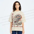 Unisex The Great Dragon Printed Washed Tee