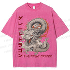 Unisex The Great Dragon Printed Washed Tee