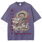 Unisex The Great Dragon Printed Washed Tee