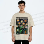 Unisex Yayoi Kusama Dandelion Printed Washed Tee