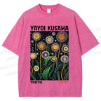 Unisex Yayoi Kusama Dandelion Printed Washed Tee