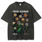 Unisex Yayoi Kusama Dandelion Printed Washed Tee