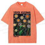 Unisex Yayoi Kusama Dandelion Printed Washed Tee