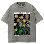 Unisex Yayoi Kusama Dandelion Printed Washed Tee