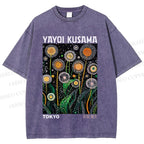 Unisex Yayoi Kusama Dandelion Printed Washed Tee
