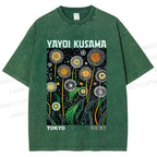 Unisex Yayoi Kusama Dandelion Printed Washed Tee