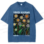 Unisex Yayoi Kusama Dandelion Printed Washed Tee