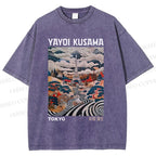 Unisex Yayoi Kusama Eiffel Tower Printed Washed Tee